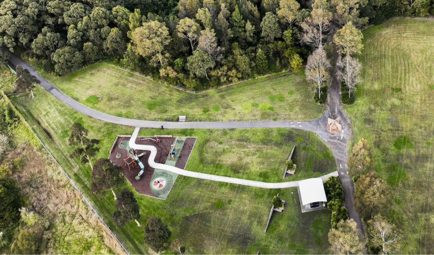 Aerial view of Wallsend Brickworks Park