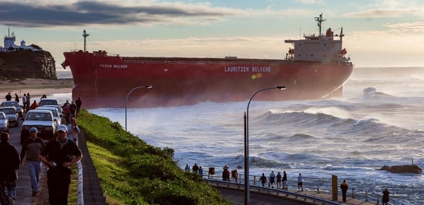 Crowds flocked to see the Pasha Bulker, image courtesy of Glen McDonald