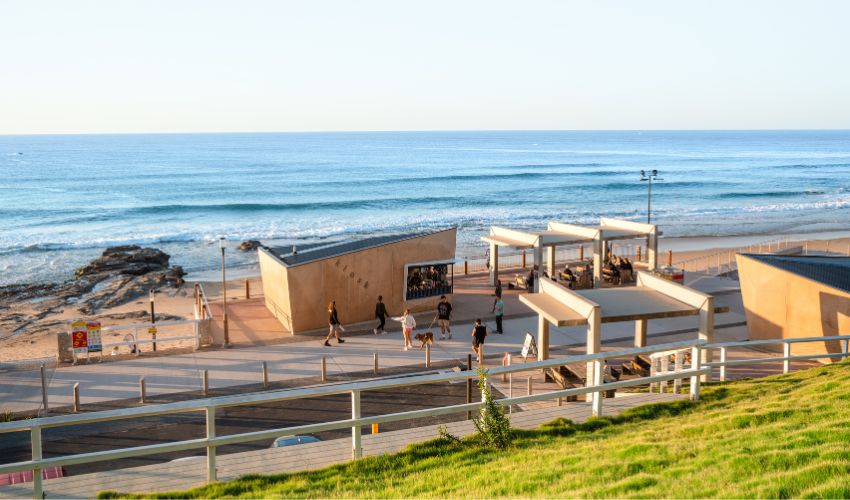 Beach kiosk setting at Southy Canteen near Newcastle Beach