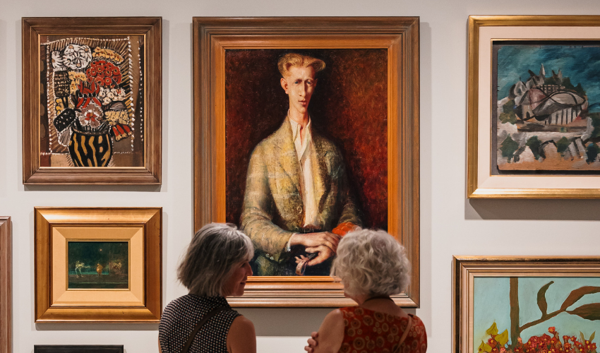 William Dobell, Portrait of a strapper, 1941. Valerie and John Ryan Galleries, installation view of Iconic Loved Unexpected_ Newcastle Art Gallery Collection, 2026. Photo_ Henry Brodbeck.